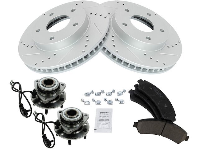 Front Brake Pad and Rotor and Wheel Hub Kit fits Chevy S10 1998-2004 4WD 94BJTP