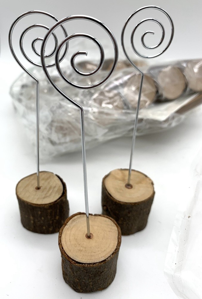20 Rustic Wood Place Card Holders W Card Stock Signs