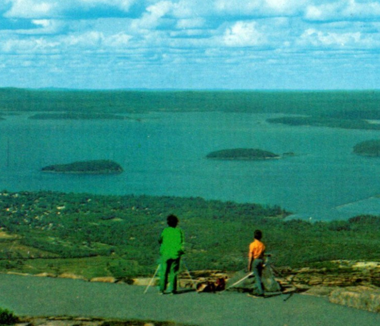 Vintage Postcard View Cadillac Mountain Bar Harbor Porcupine Islands Maine ME