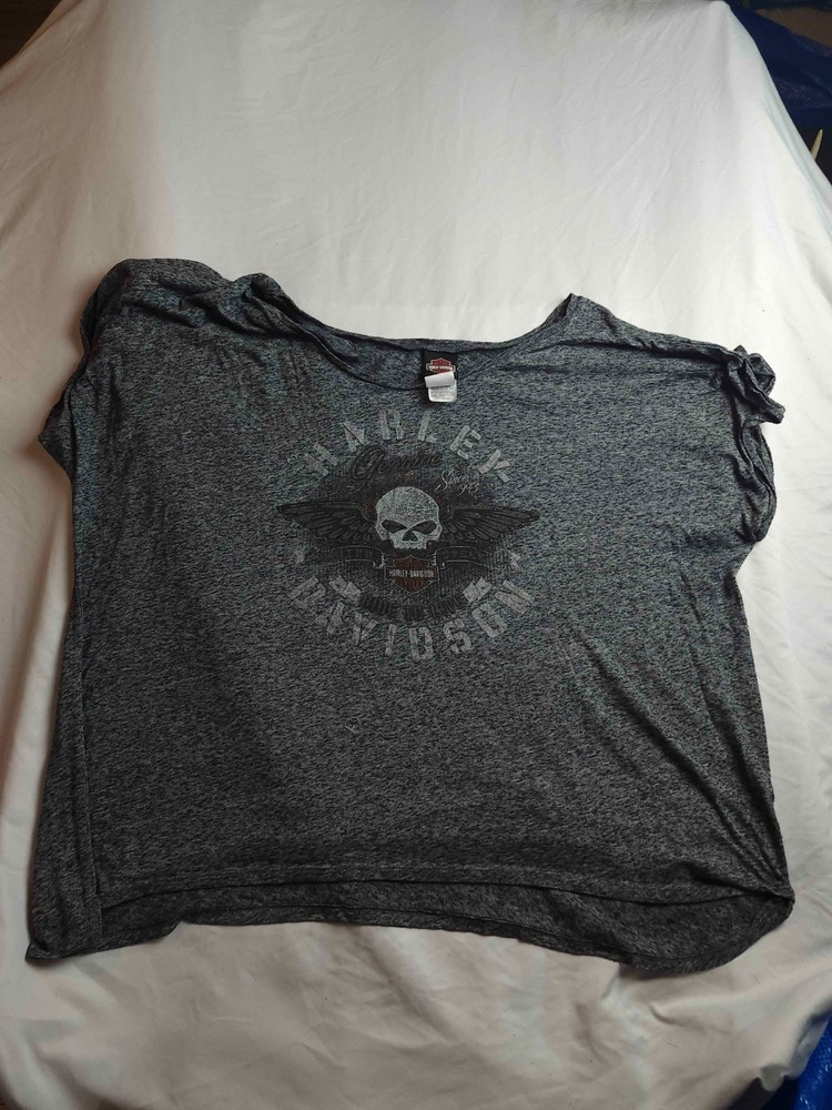 Harley Davidson Bruce Rossmeyers Daytona T-Shirt Women 3X Plus Skull Wing Grunge