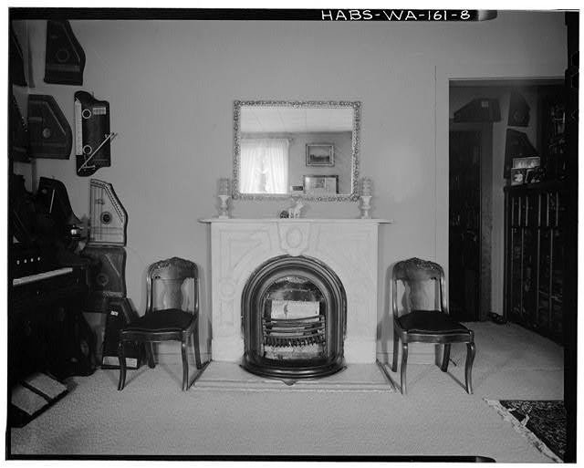 8. FIRST FLOOR, PIANO ROOM, EAST WALL, FIREPLACE - Daniel T. Bigelow House, 918