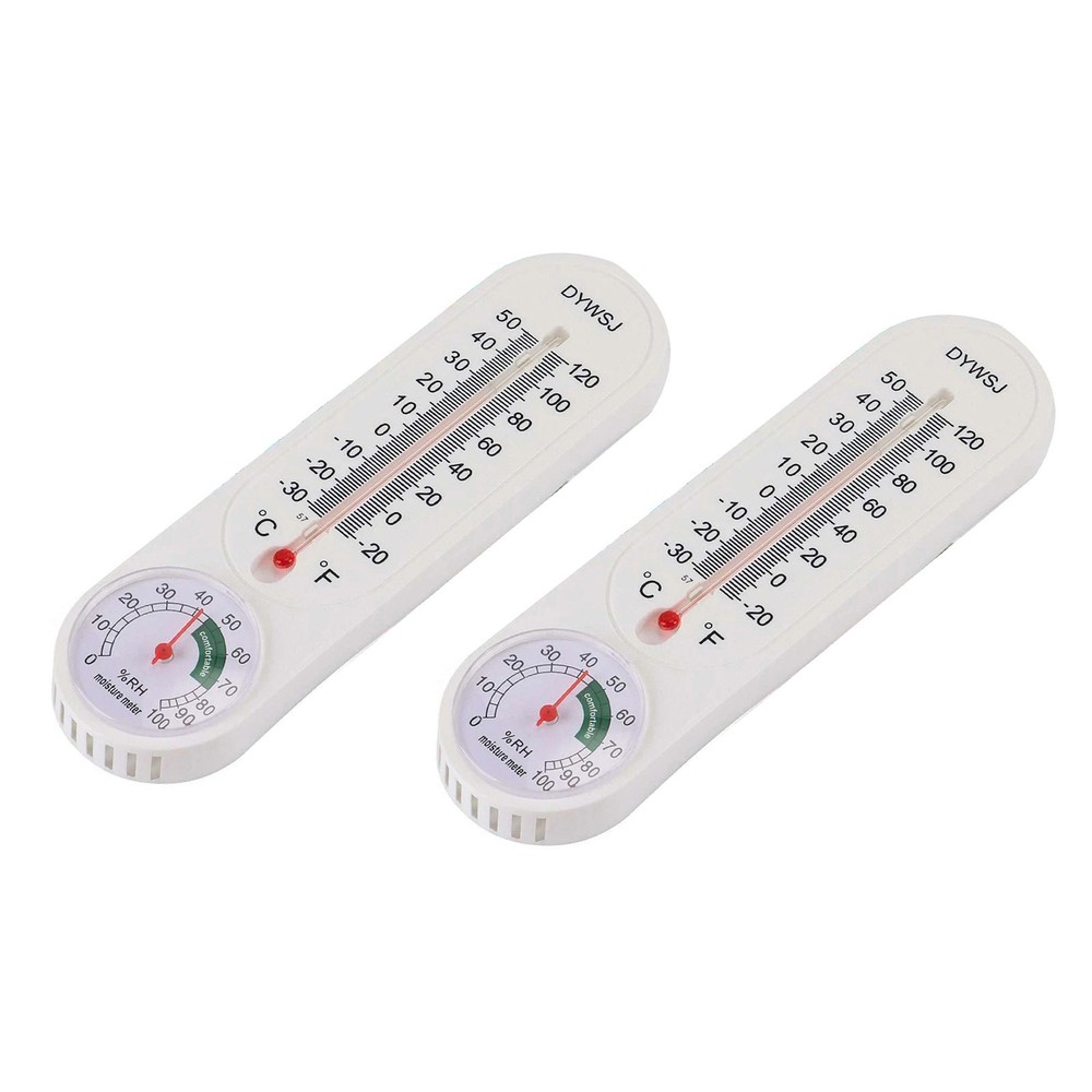 2PC Indoor Outdoor Thermometer Hygrometer Mechanical Wall Table Humidity Gauge