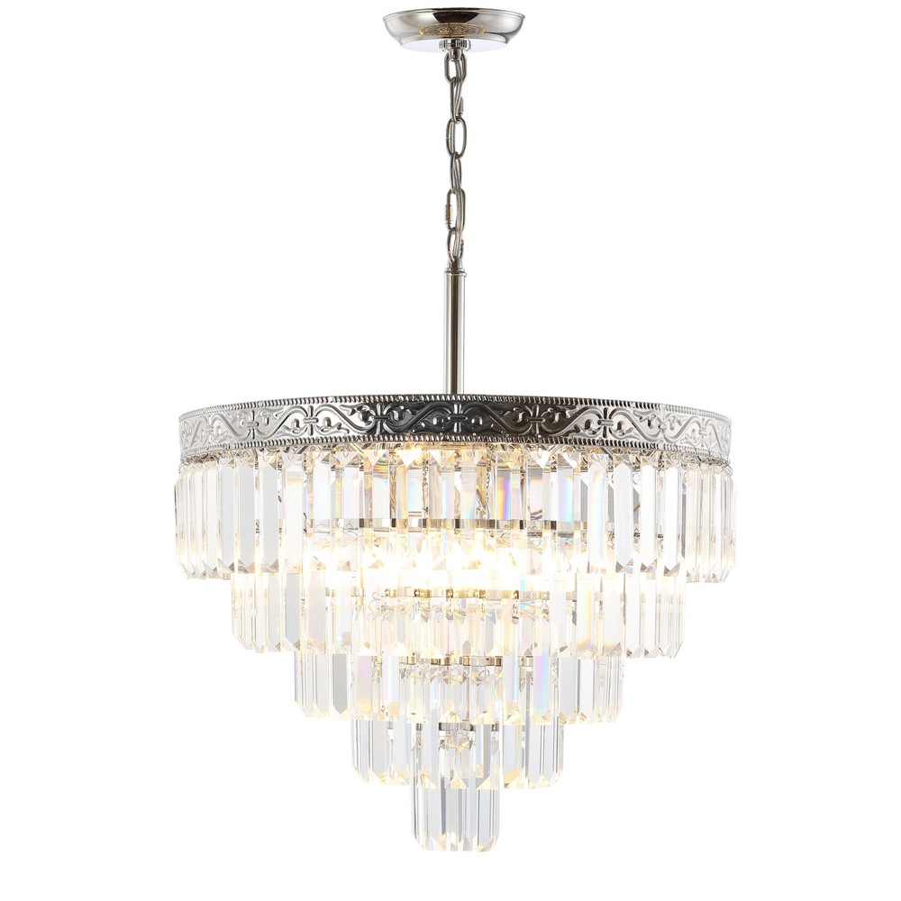 Jonathan Y 4-Light LED Crystal Mini Chandelier in Nickel 20W  