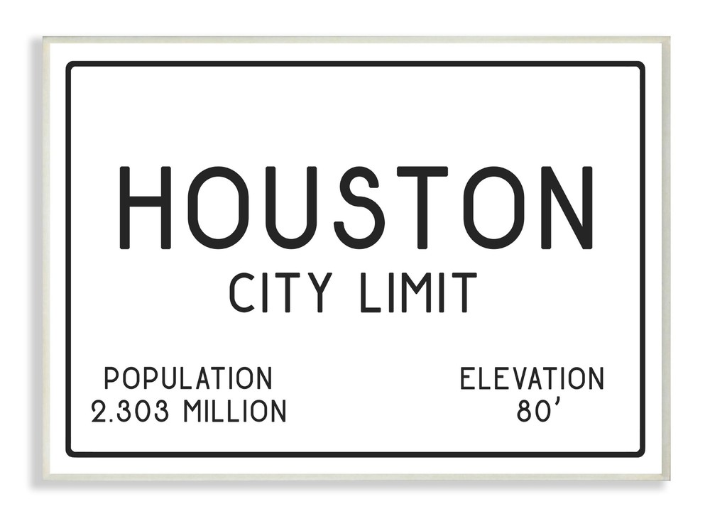 Houston City Limit Wall Plaque Art, Proudly Made in USA