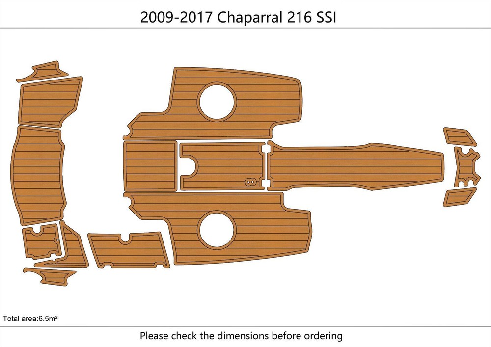 2014 Chaparral 216 SSI Cockpit Swim platform Cockpit Boat EVA Teak Flooring Pads