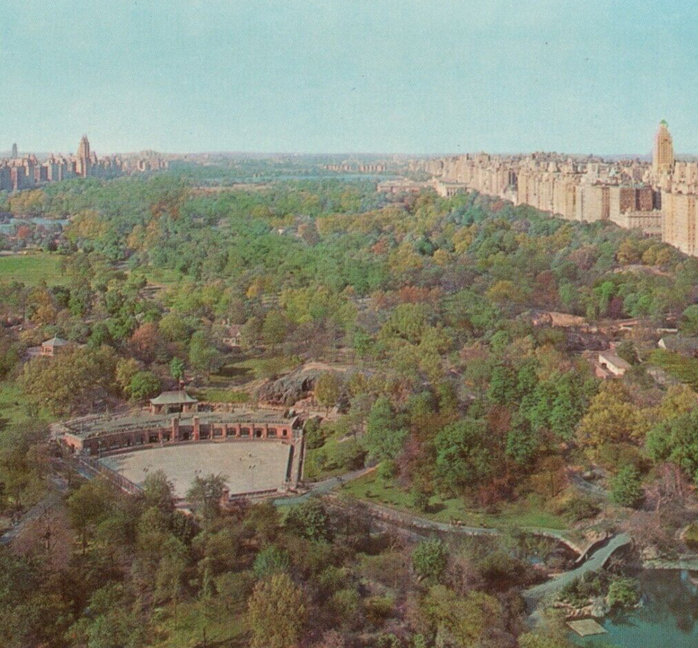 Aerial St. Moritz On-The-Park, Central Park South, NYC, 1970s Vintage Postcard