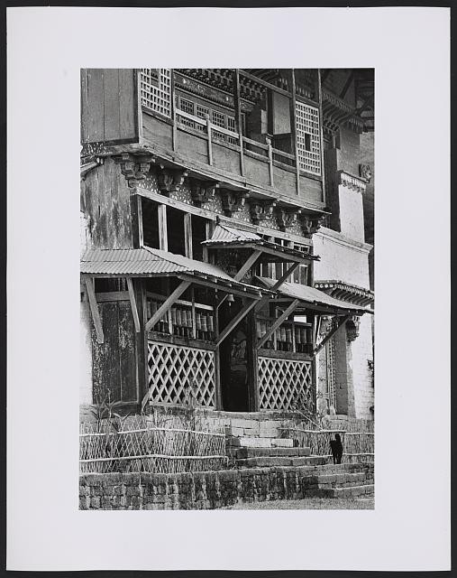 Photo:Sikkim India Monastery Building with Prayer Wheels 1960s-1970s