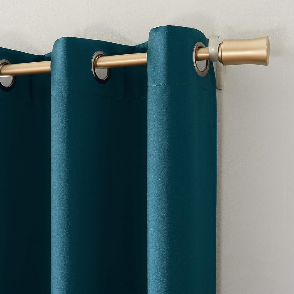 Sun Zero Nordic 2-pack Theater Grade Extreme 100% Blackout Grommet Curtain: Teal