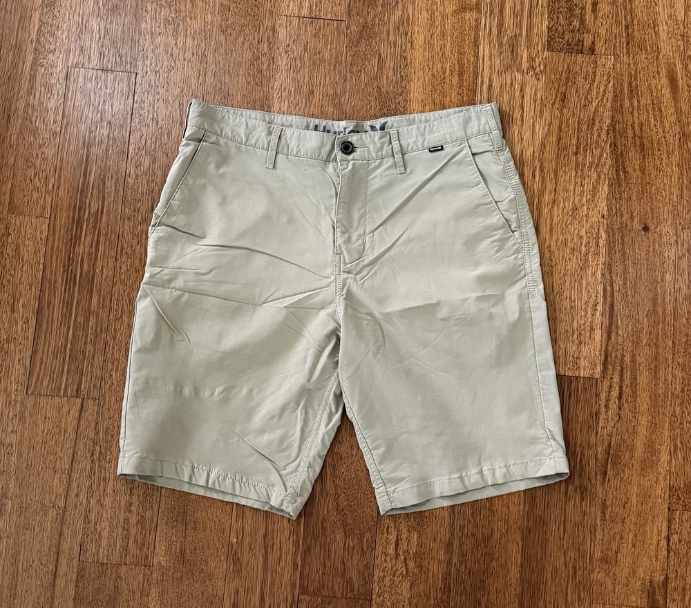 Hurley Nike Dri Fit Shorts Mens 32 Chino Hybrid Preppy Casual Stretch Beige