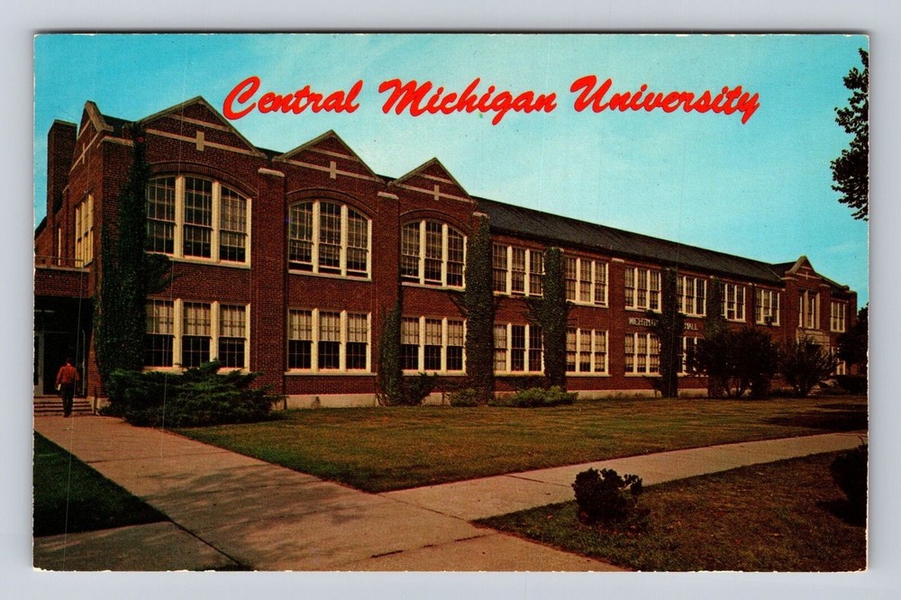Mt Pleasant MI-Michigan, Central Michigan University, Antique Vintage Postcard