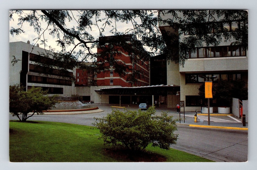 Iowa City IA-Iowa, University Hospital, Exterior, Vintage Postcard