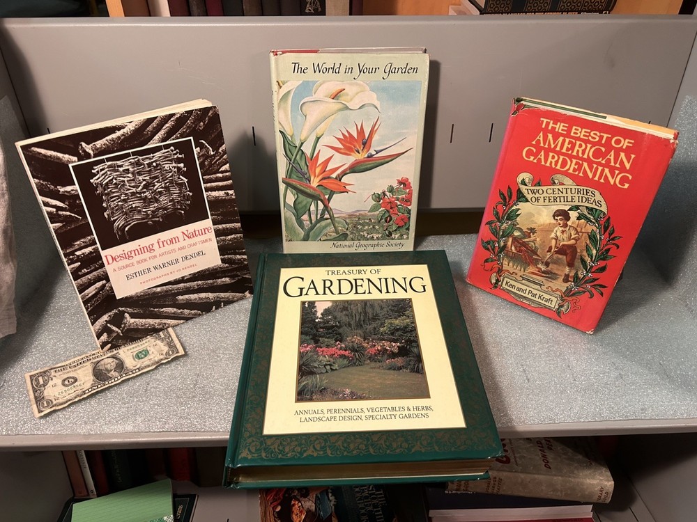 Vintage Gardening Book Lot 4 Nature Design National Geographic Signed Jo Dendel