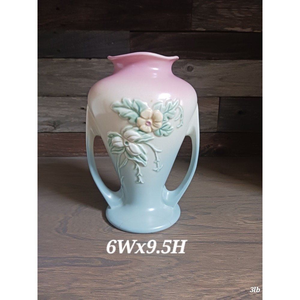 Vintage Double Handled Hull Art Pottery Vase W-12-9 1/2 Wildflower Pattern