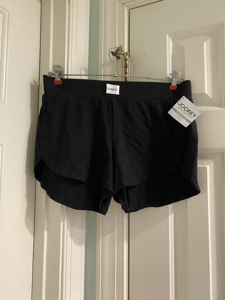 NWT Black Athletic Jockey Cotton Casual Shorts Women’s Size Small