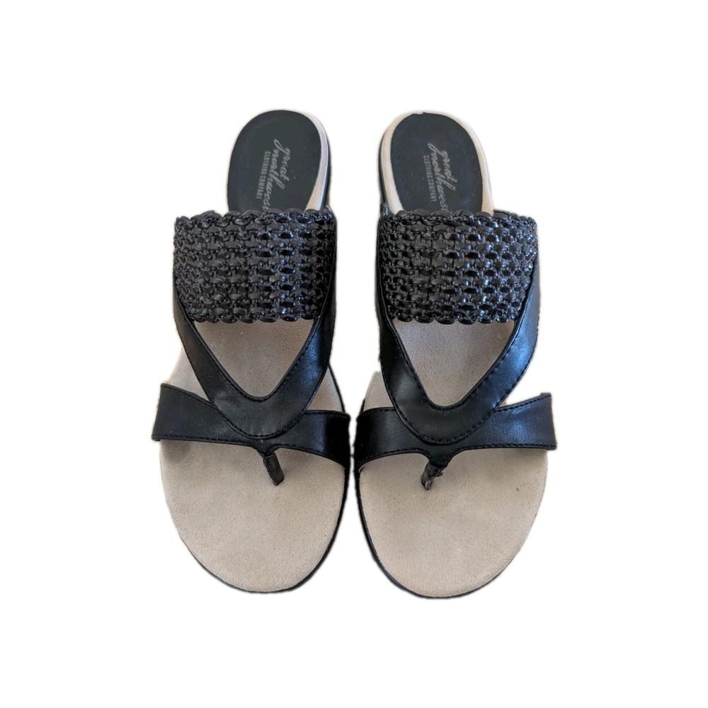 Northwest Clothing Co women black woven wedge sandals