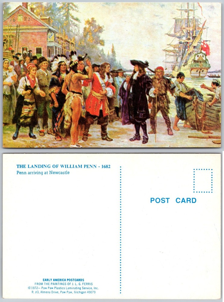 Continental Landing William Penn Postcard
