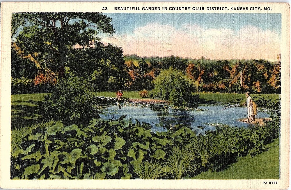 Postcard GARDEN SCENE Kansas City Kansas KS m/09 AI1760