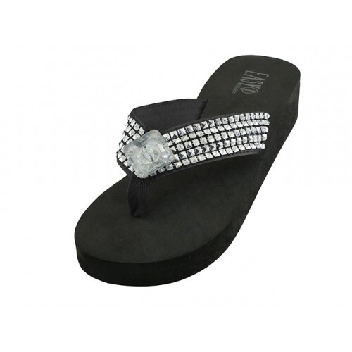 Women's rhinestone upper lightweight comfort Slides Sizes 5-10