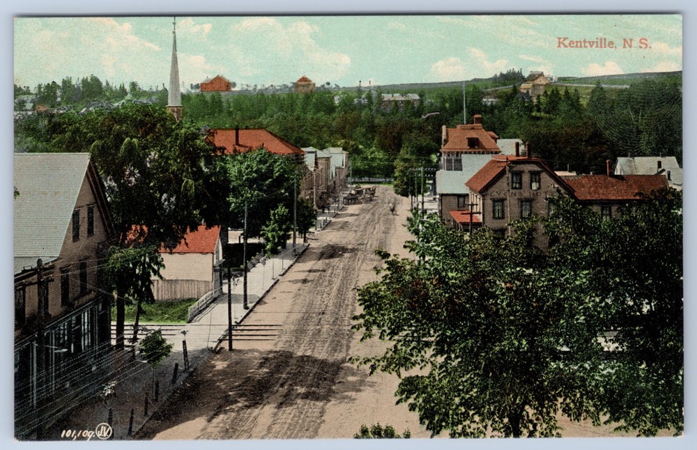 Canada Nova Scotia Kentville Town Street View Annapolis Valley Postcard
