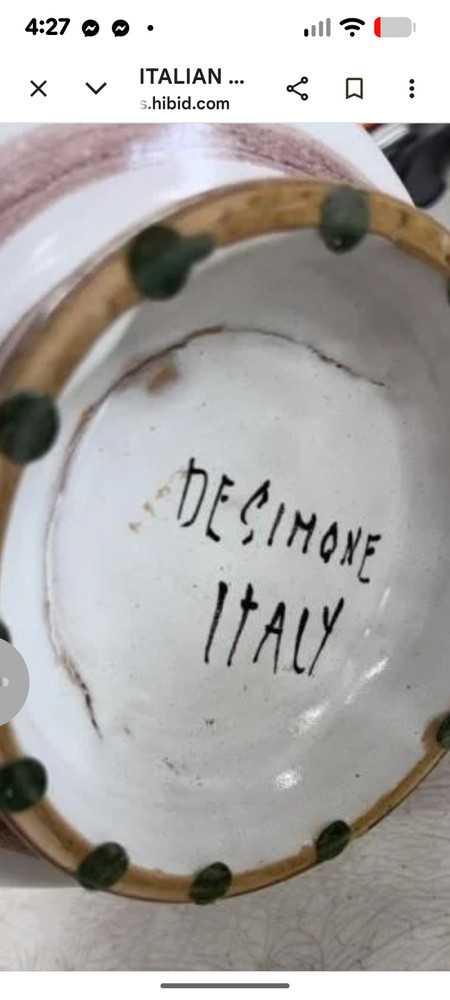 desimone italian pottery vase