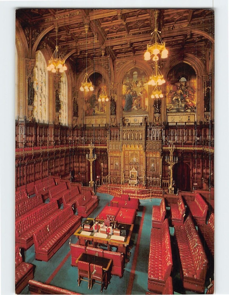 Postcard Chamber of the House Lords London England
