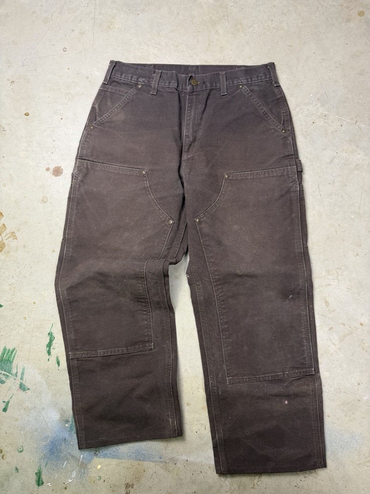 Carhartt Double Knee Pants Mens 32x28 Brown B136 DKB Loose Original Fit 30x26