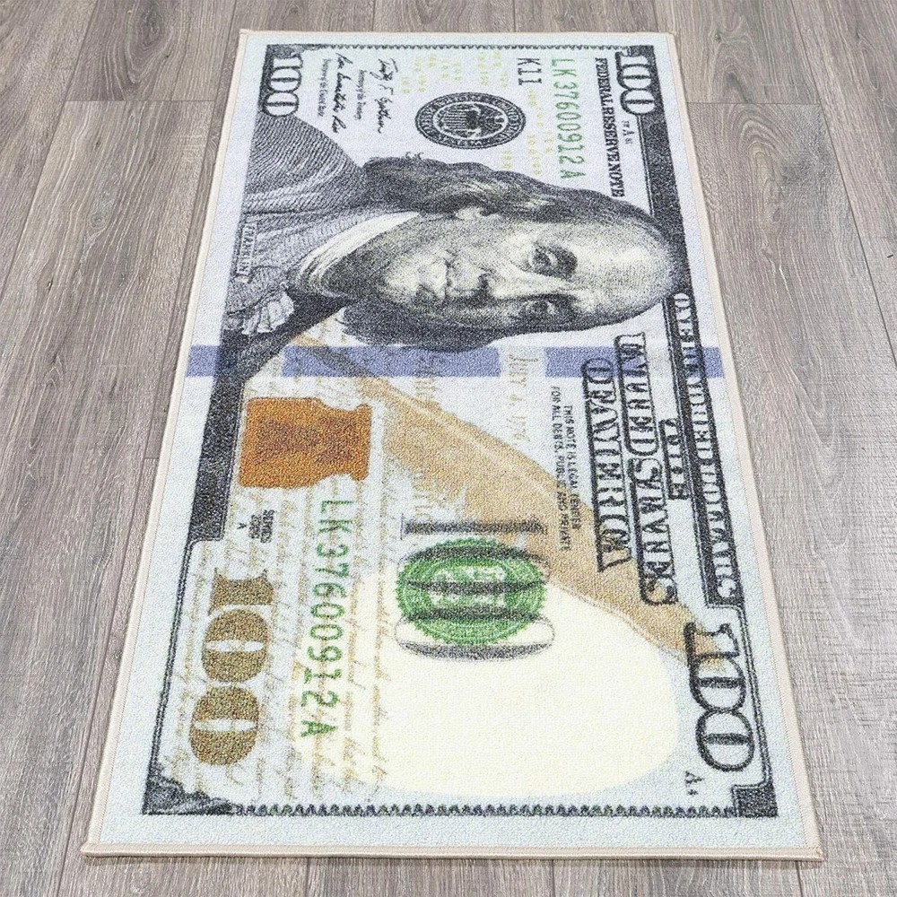 Money Runner Rug 100 Dollar Bill 20″ x 53″ Non Slip Home Floor Decor Carpet