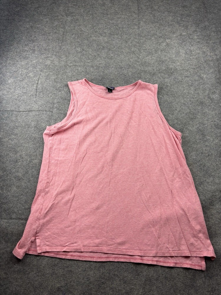 Patagonia Tank Top Women’s L Pink Striped Hemp Organic Cotton Natural Fibers