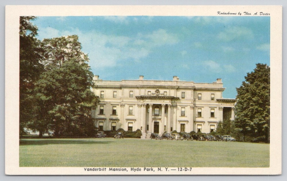 Vanderbilt Mansion Hyde Park NY Kodachrome Postcard Dexter Press 1950s