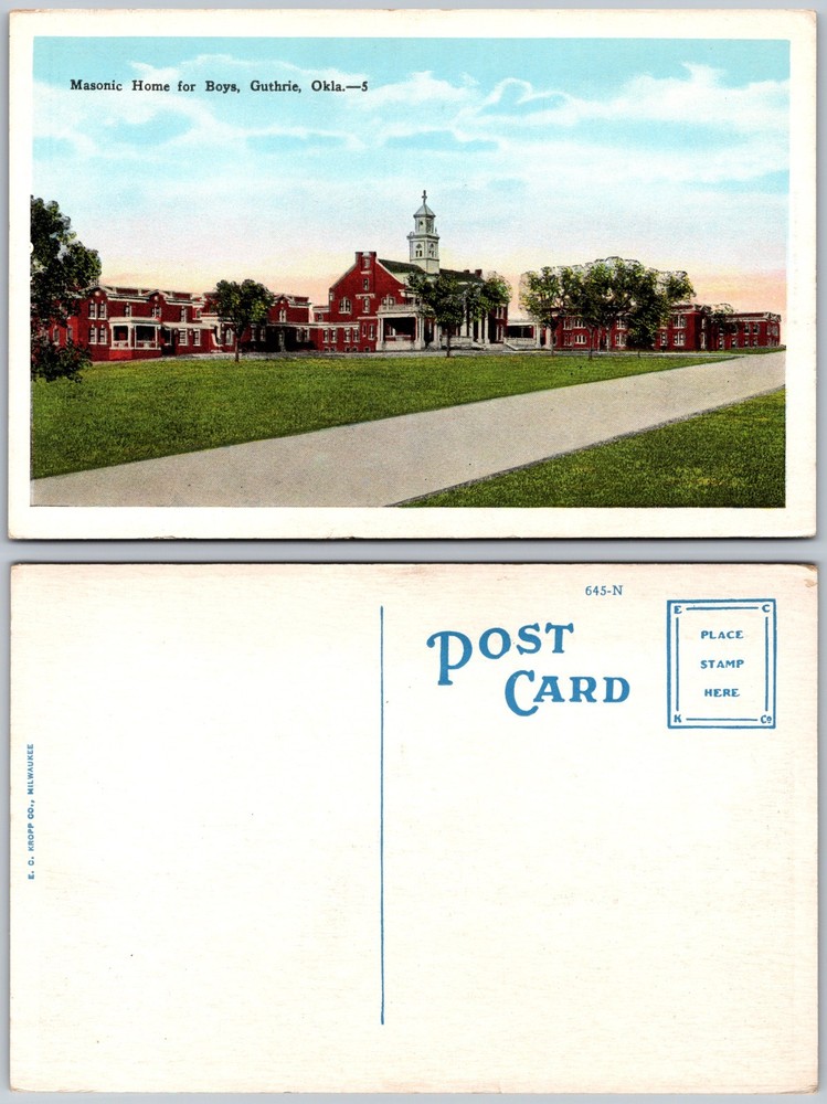 Masonic Home For Boys Guthrie OK Postcard