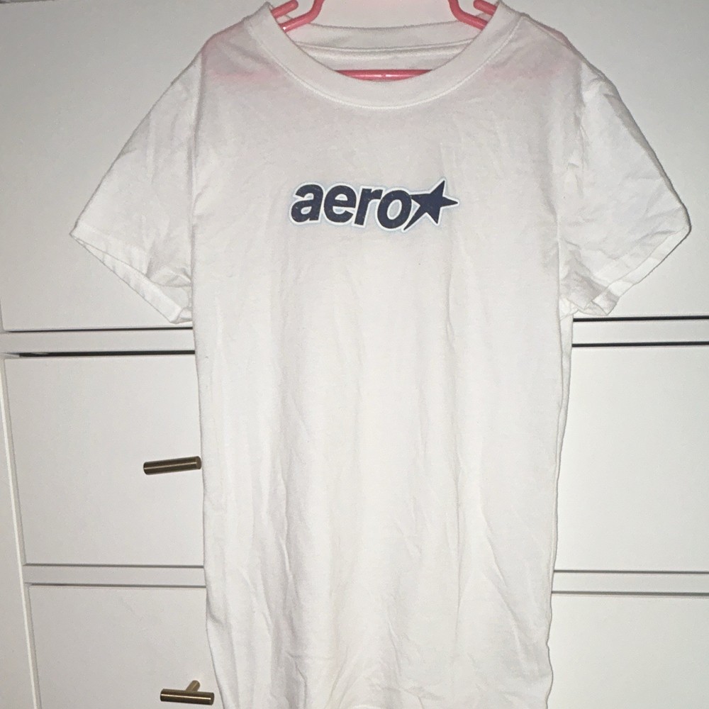 Aeropostale Classic Crew Boys/Teen White Graphic Logo T-Shirt Size M