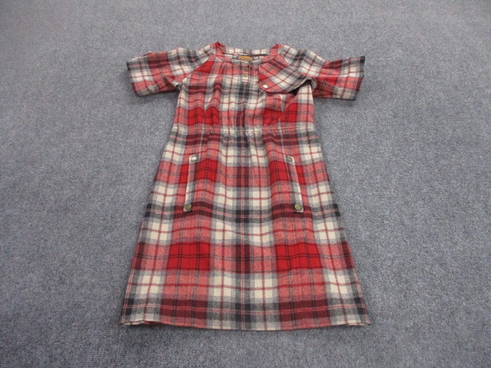 Pendleton Dress Adult S Red Plaid Wool Portland Collection USA Open Back Womens
