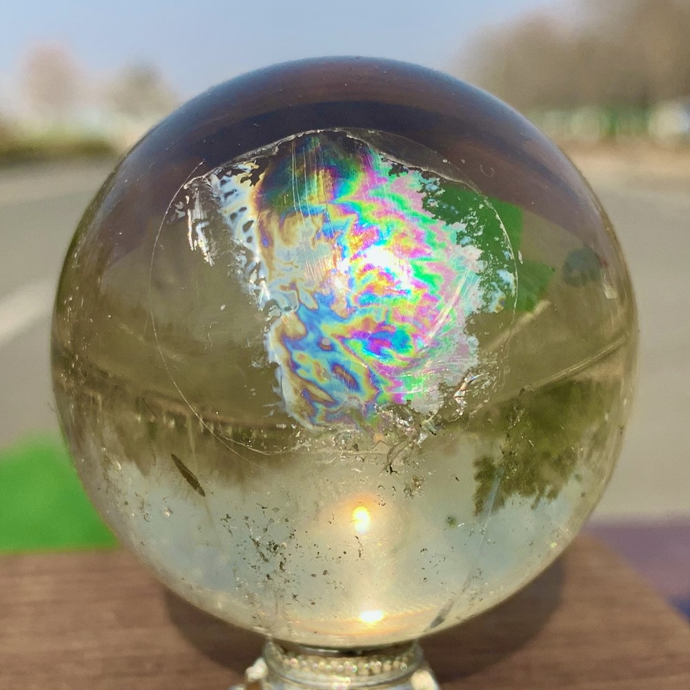 118G Natural Yellow Citrine Quartz Crystal Ball for Healing and Energy Work