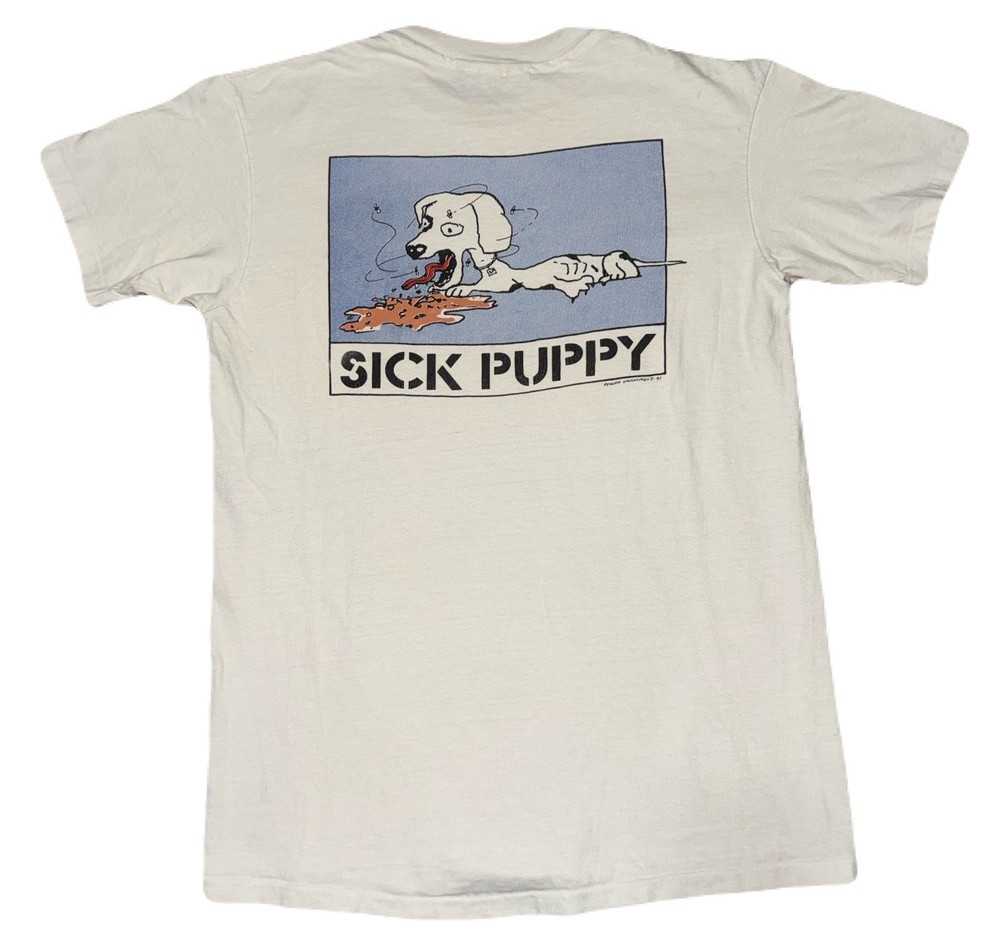 Rare Vintage 90s Psycho Unanimous Sick Puppy Art Artist Obscure Shirt Sz Medium
