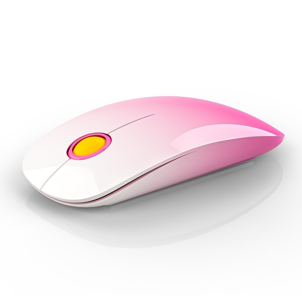 Slim Bluetooth 5.1 Wireless Mouse with USB Dual Mode Quiet Click
