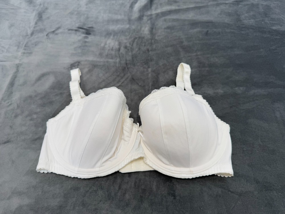 Debenhams 34DD White Underwired Padded T-Shirt Bra with Lace Trim