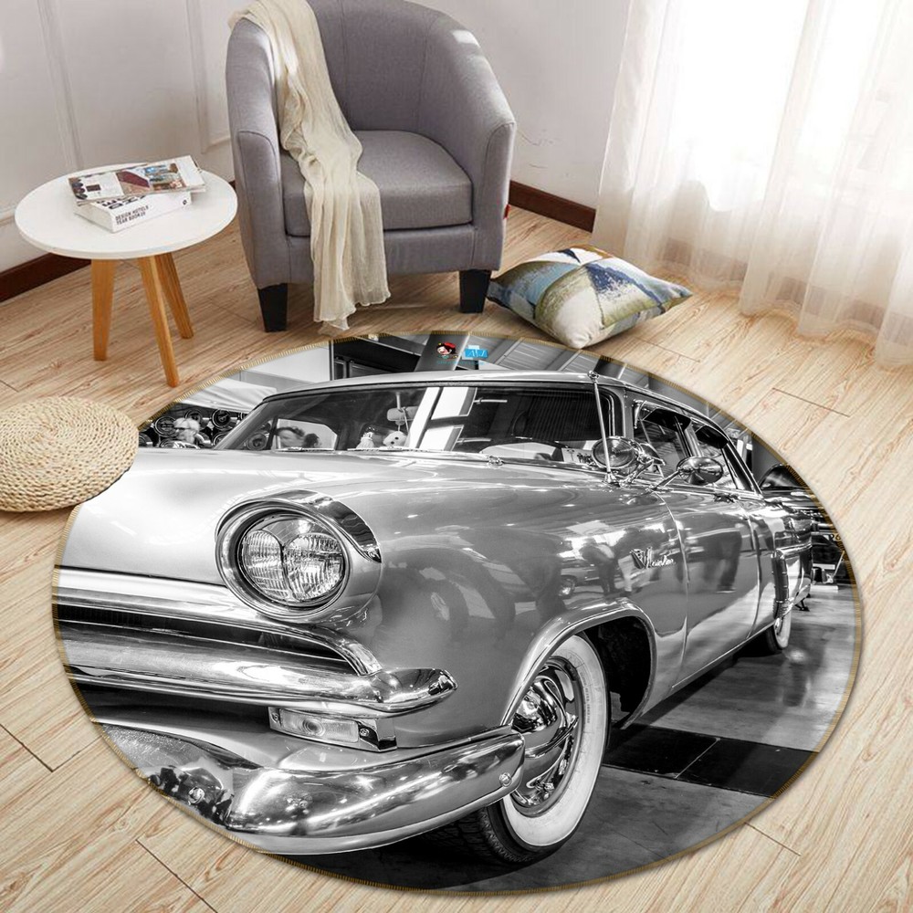 3D Car Black And White NAO4187 Game Rug Mat Elegant Photo Carpet Mat Fay