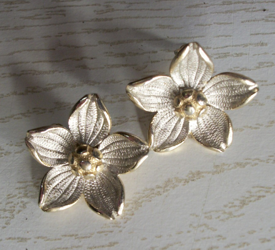 Vintage, Earrings, Silver & Gold Tone Clip On