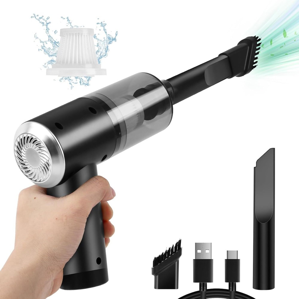 Mini Portable Vacuum Cleaner, Keyboard Wireless Handheld with Black