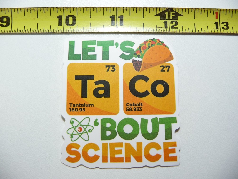 Fun Science Taco Periodic Elements Decal Sticker for School College Teachers