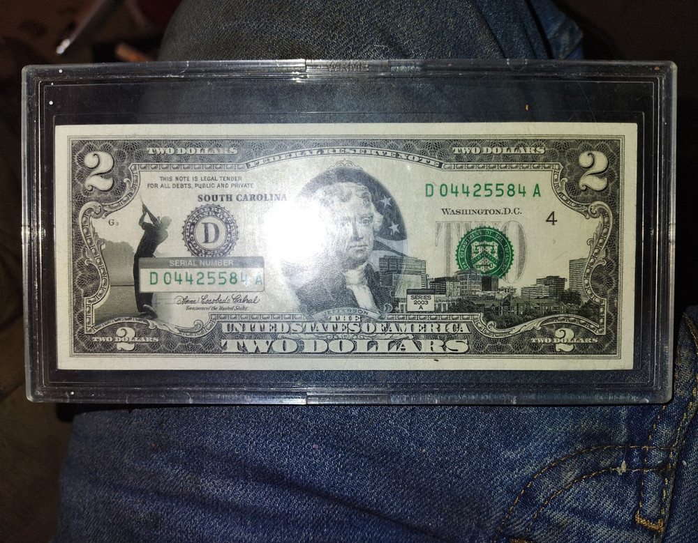 US $2 Banknote Federal Reserve Note Serial D04425584A Uncertified