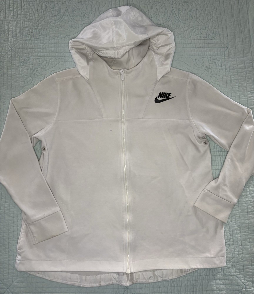 Nike Women’s White Full Zip Hoodie Size Large