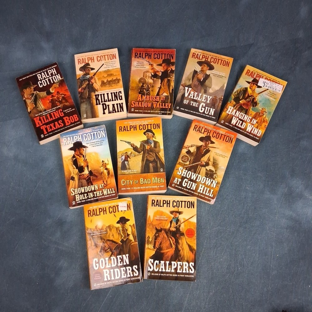 Ralph Cotton Western Lot 10 PB Matching Spine Set Vintage Series Collection