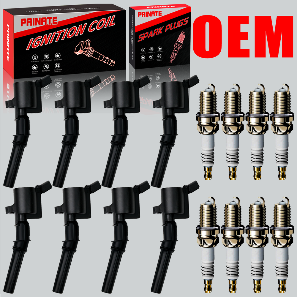 OEM 8X Ignition Coil & 8X Iridium Spark Plug For Ford F-150 F-250 4.6 5.4L DG508