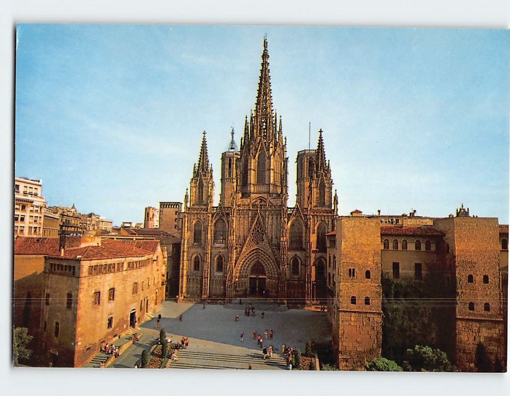 Postcard The Cathedral Barcelona Spain