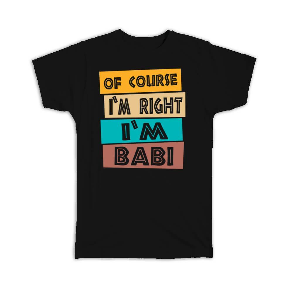 Gift T-Shirt : For Grandma Czech Saying Babi Republic Humor Funny Quote