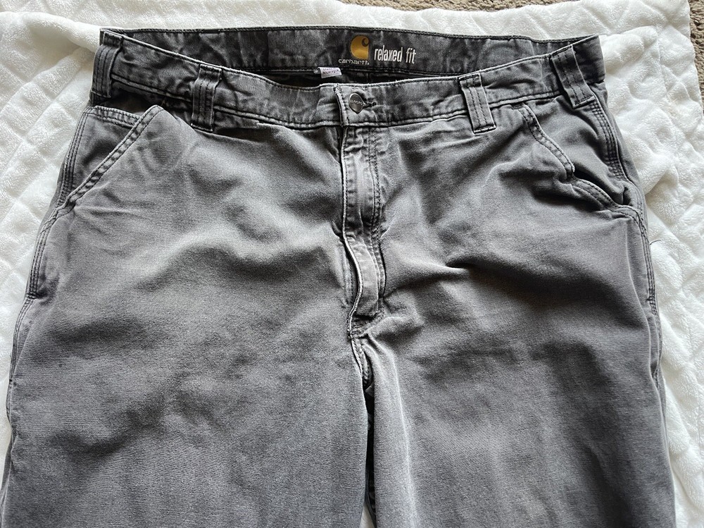 Carhartt Mens gray carpenter cargo pants relaxed fit 40x32
