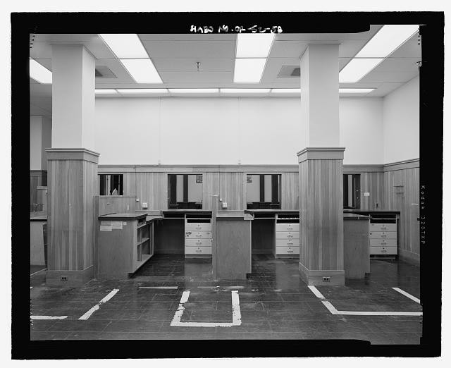 58. View of Post Office workroom on first floor, facing south - Pioneer Post