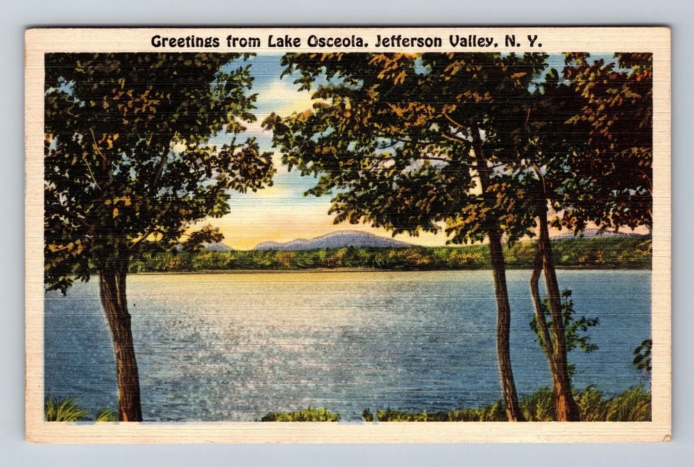 Jefferson Valley NY-New York Scenic Greetings Lake Osceola Vintage Postcard