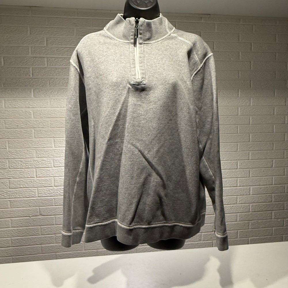 Tommy Bahama Pullover Quarter Zip Gray Sweatshirt Women's